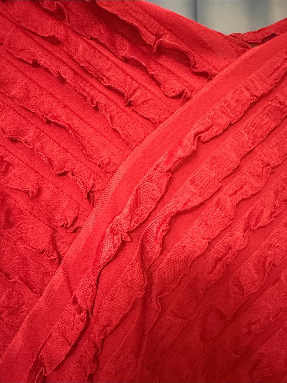 Women's Pink Ruffled Versatile Poncho - Picture 6 of 8